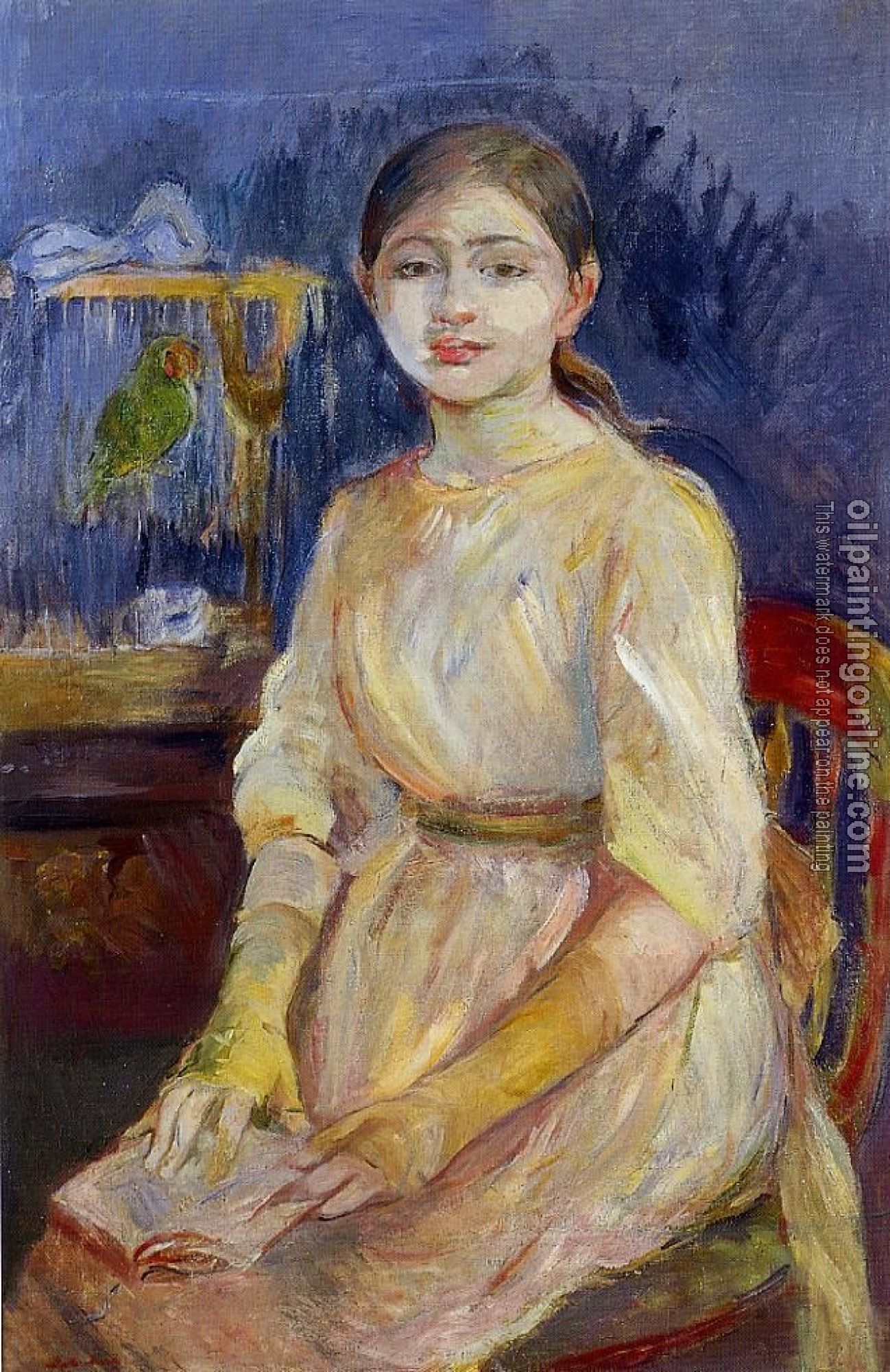 Morisot, Berthe - Julie Manet with a Budgie